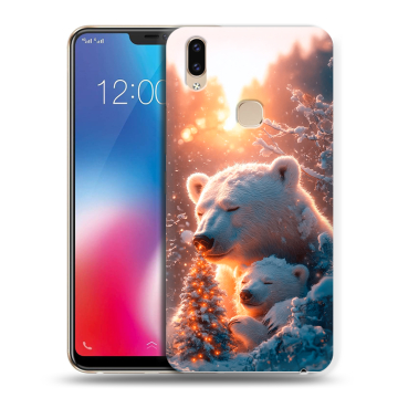 Силиконовый чехол на Vivo V9 с принтом Новый год Силиконовый чехол на Vivo V9 с принтом Новый год