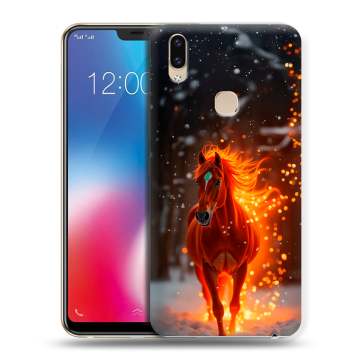 Силиконовый чехол на Vivo V9 с принтом Новый год Силиконовый чехол на Vivo V9 с принтом Новый год