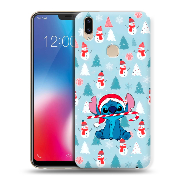 Силиконовый чехол на Vivo V9 с принтом Стич Новый год Силиконовый чехол на Vivo V9 с принтом Стич Новый год