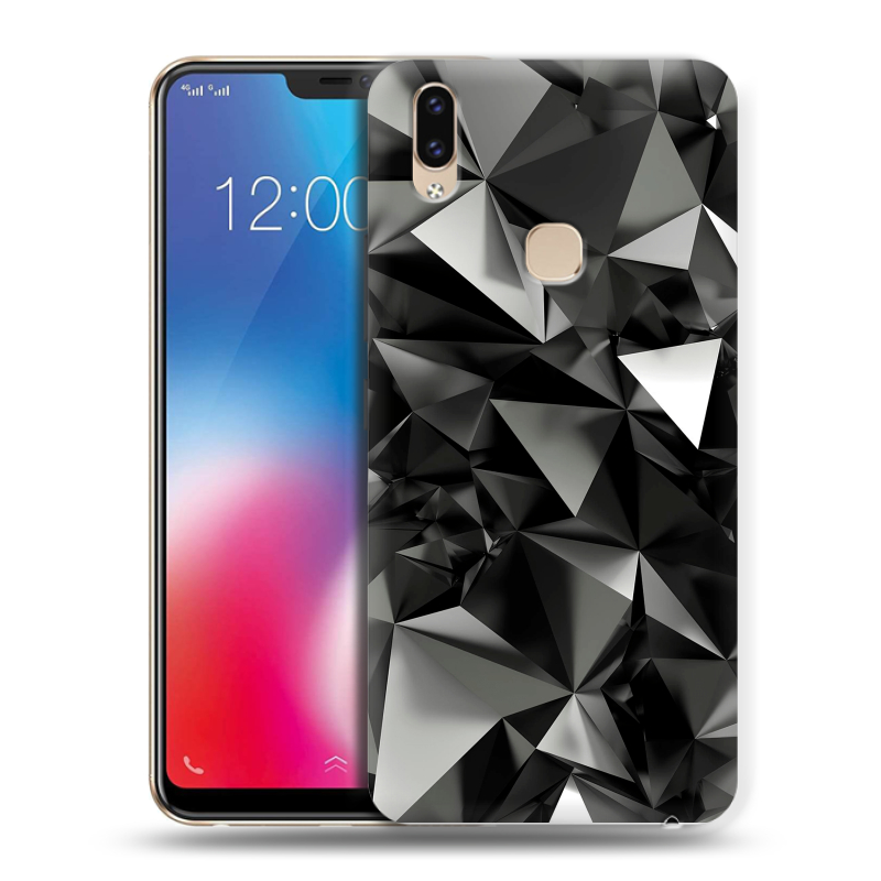 Пластиковый чехол на Vivo V9 с принтом Черные кристаллы Пластиковый чехол на Vivo V9 с принтом Черные кристаллы