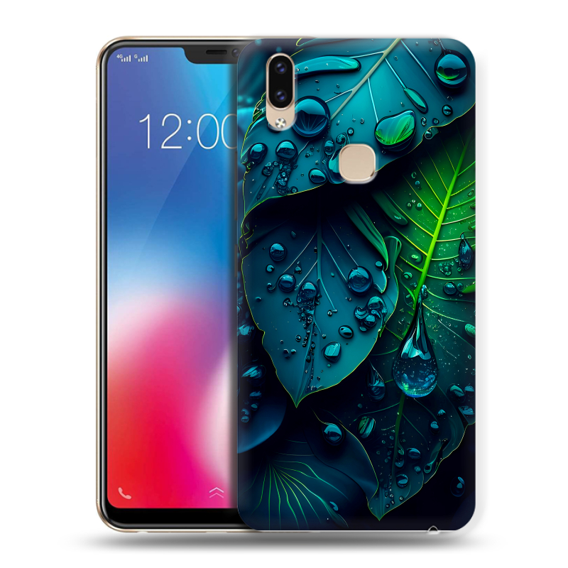 Пластиковый чехол на Vivo V9 с принтом Листья Пластиковый чехол на Vivo V9 с принтом Листья