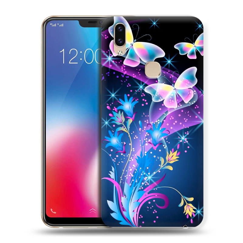 Пластиковый чехол на Vivo V9 с принтом Бабочки Пластиковый чехол на Vivo V9 с принтом Бабочки