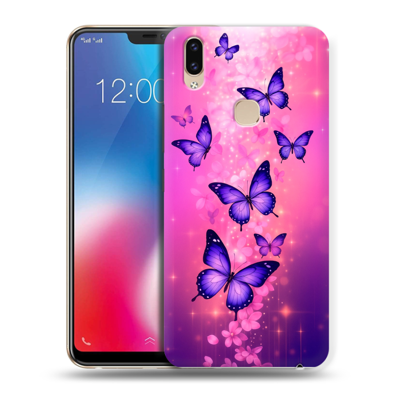 Силиконовый чехол на Vivo V9 с принтом Бабочки Силиконовый чехол на Vivo V9 с принтом Бабочки