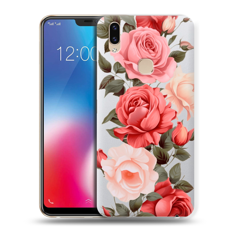 Пластиковый чехол на Vivo V9 с принтом Розы Пластиковый чехол на Vivo V9 с принтом Розы