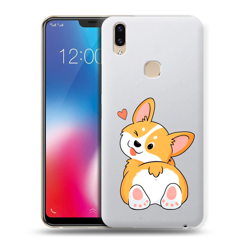 Пластиковый чехол на Vivo V9 с принтом Корги Пластиковый чехол на Vivo V9 с принтом Корги