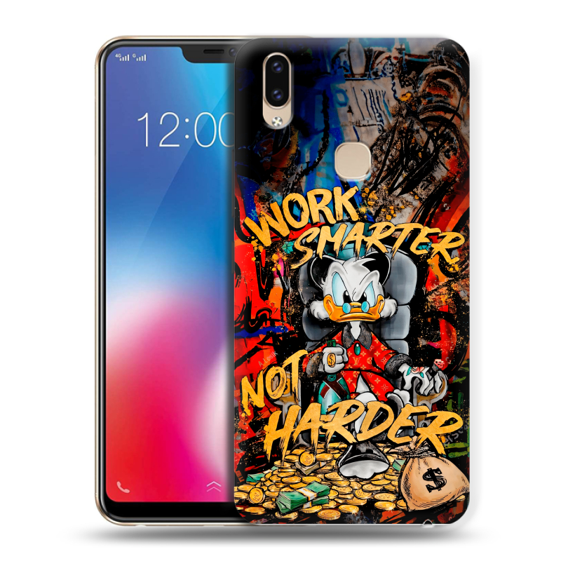 Силиконовый чехол на Vivo V9 с принтом Дональд Дак Деньги Силиконовый чехол на Vivo V9 с принтом Дональд Дак Деньги