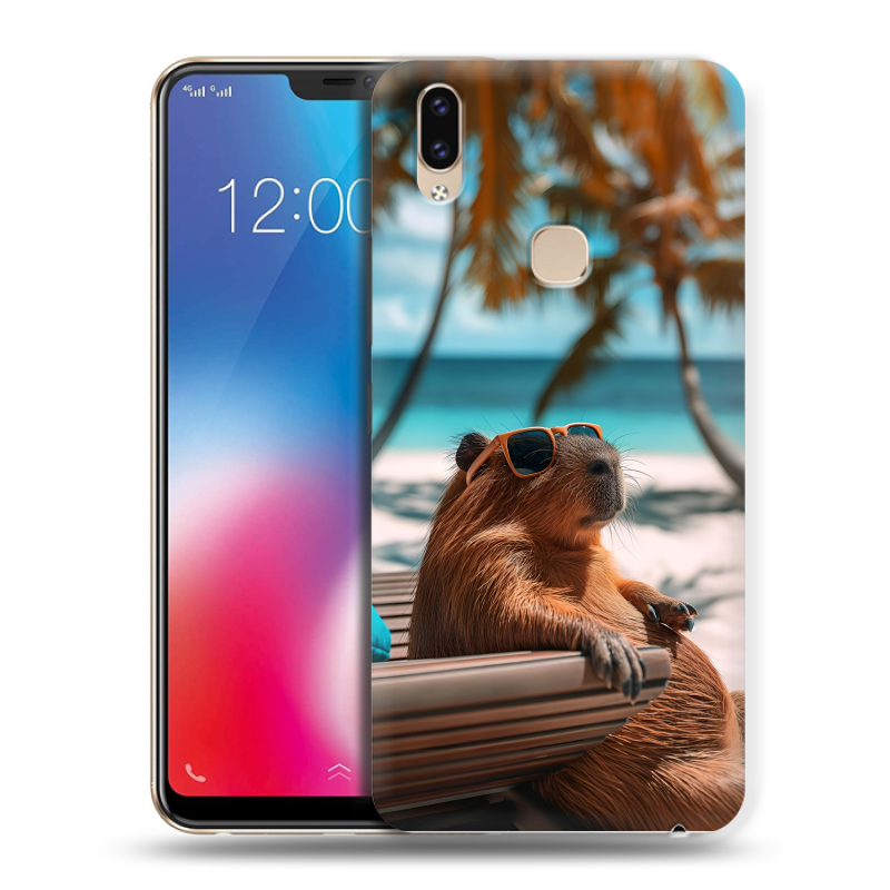 Силиконовый чехол на Vivo V9 с принтом Капибара Силиконовый чехол на Vivo V9 с принтом Капибара