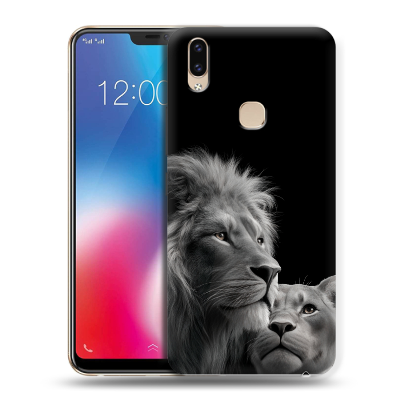 Пластиковый чехол на Vivo V9 с принтом Лев кошки Пластиковый чехол на Vivo V9 с принтом Лев кошки