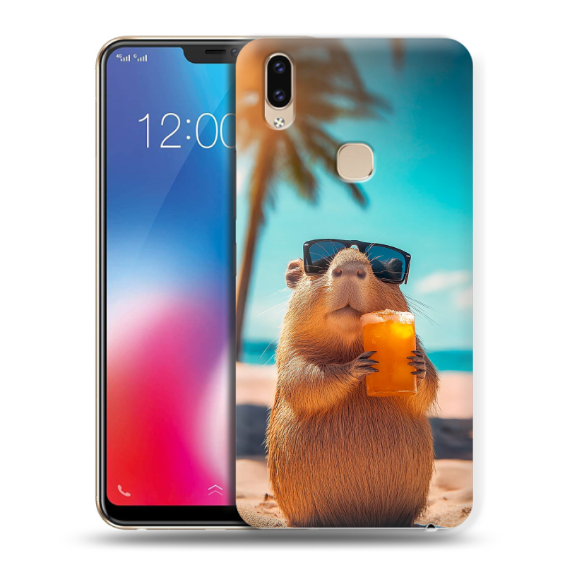 Силиконовый чехол на Vivo V9 с принтом Капибара Силиконовый чехол на Vivo V9 с принтом Капибара