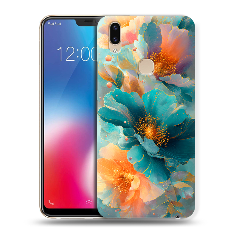 Пластиковый чехол на Vivo V9 с принтом Цветы Пластиковый чехол на Vivo V9 с принтом Цветы