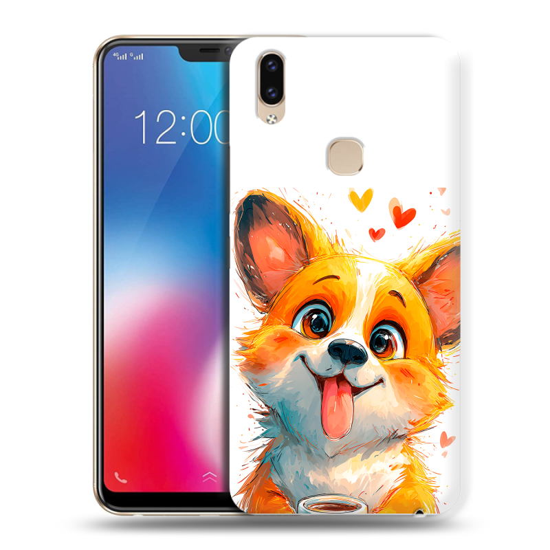 Силиконовый чехол на Vivo V9 с принтом корги Силиконовый чехол на Vivo V9 с принтом корги