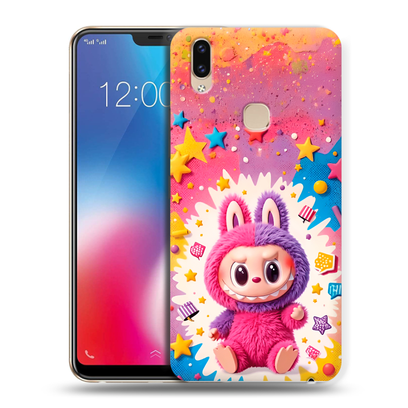 Пластиковый чехол на Vivo V9 с принтом Labubu Лабубу Пластиковый чехол на Vivo V9 с принтом Labubu Лабубу