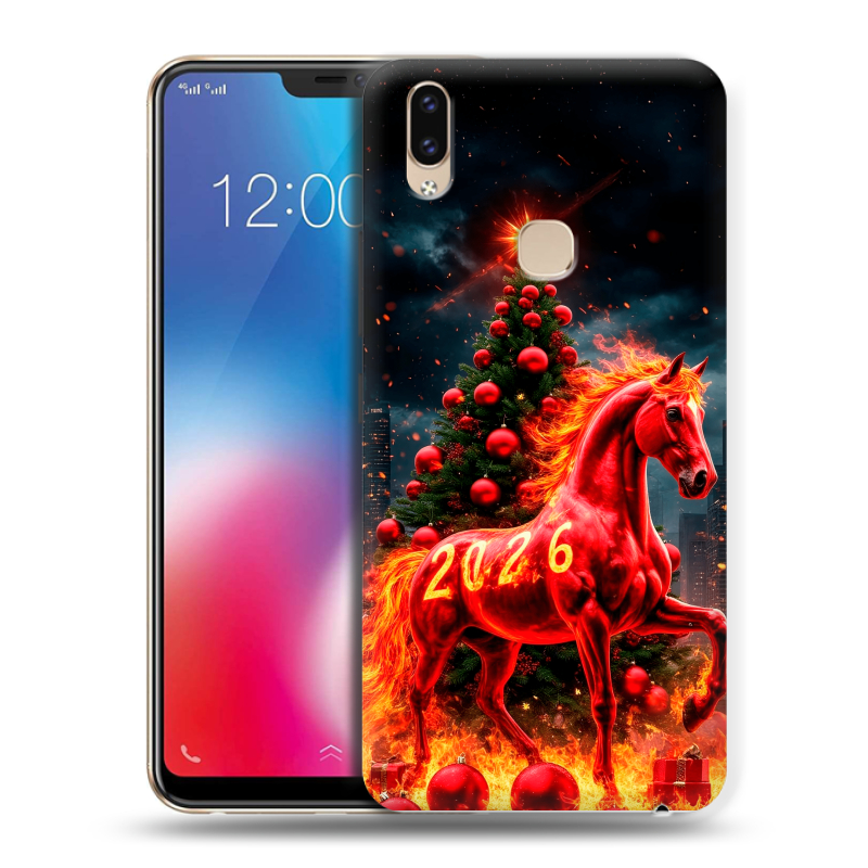 Пластиковый чехол на Vivo V9 с принтом Новый год Пластиковый чехол на Vivo V9 с принтом Новый год