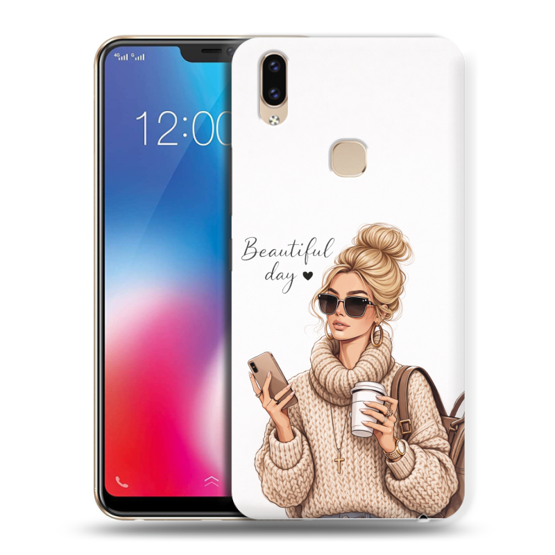 Силиконовый чехол на Vivo V9 с принтом женский Силиконовый чехол на Vivo V9 с принтом женский
