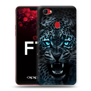 Пластиковый чехол на OPPO F7 с принтом Темный леопард