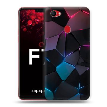 Пластиковый чехол на OPPO F7 с принтом Геометрия неона