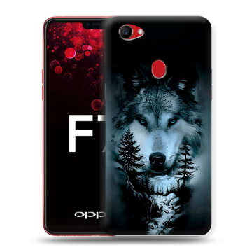Пластиковый чехол на OPPO F7 с принтом Лесной волк Пластиковый чехол на OPPO F7 с принтом Лесной волк