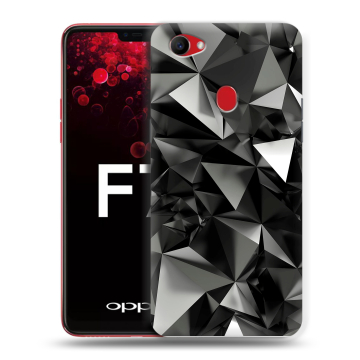 Пластиковый чехол на OPPO F7 с принтом Черные кристаллы