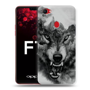 Пластиковый чехол на OPPO F7 с принтом Волк