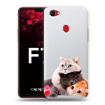 Пластиковый чехол на OPPO F7 с принтом Кошки