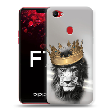 Пластиковый чехол на OPPO F7 с принтом Лев с короной