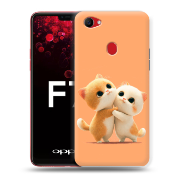 Пластиковый чехол на OPPO F7 с принтом Милые котики