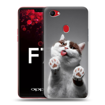 Пластиковый чехол на OPPO F7 с принтом Коты
