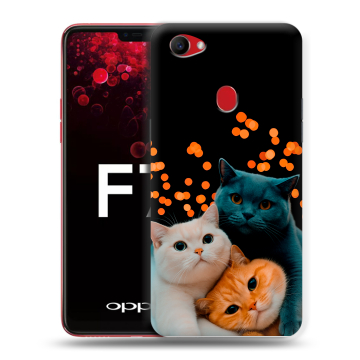 Пластиковый чехол на OPPO F7 с принтом Кошки Пластиковый чехол на OPPO F7 с принтом Кошки