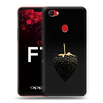 Пластиковый чехол на OPPO F7 с принтом Черная клубника