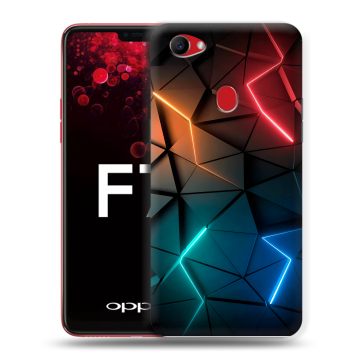 Пластиковый чехол на OPPO F7 с принтом Абстракция неон