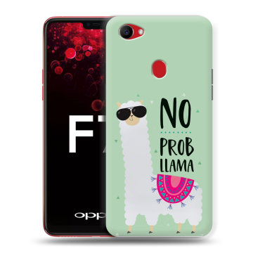 Пластиковый чехол на OPPO F7 с принтом Лама