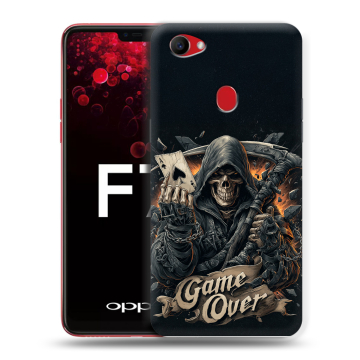 Пластиковый чехол на OPPO F7 с принтом Скелет карты