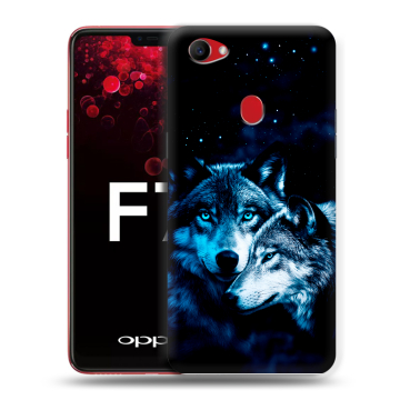 Пластиковый чехол на OPPO F7 с принтом Волки