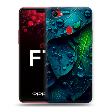 Пластиковый чехол на OPPO F7 с принтом Листья