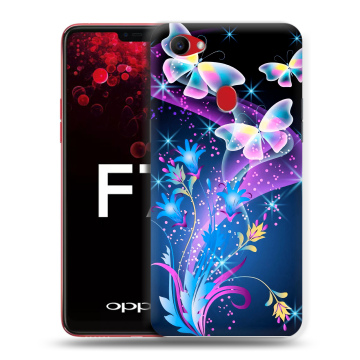 Пластиковый чехол на OPPO F7 с принтом Бабочки Пластиковый чехол на OPPO F7 с принтом Бабочки