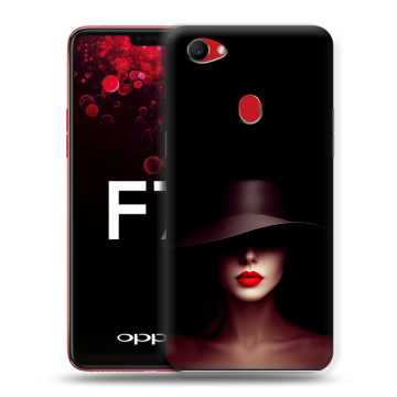 Пластиковый чехол на OPPO F7 с принтом Девушка в шляпе Пластиковый чехол на OPPO F7 с принтом Девушка в шляпе