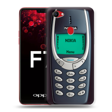 Пластиковый чехол на OPPO F7 с принтом Старый телефон