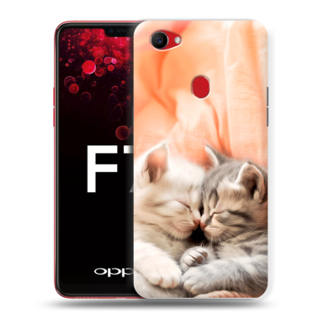 Пластиковый чехол на OPPO F7 с принтом Котята