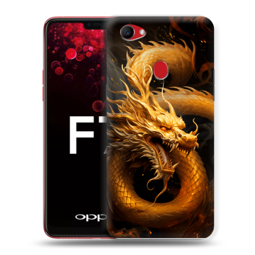Пластиковый чехол на OPPO F7 с принтом Золотой дракон