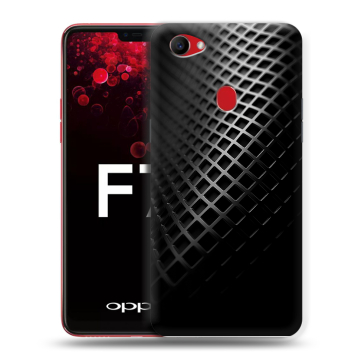 Пластиковый чехол на OPPO F7 с принтом Текстура металла
