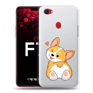 Пластиковый чехол на OPPO F7 с принтом Корги