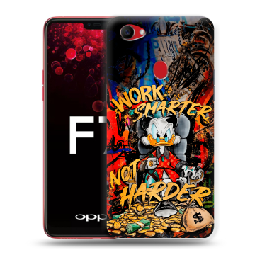 Пластиковый чехол на OPPO F7 с принтом Дональд Дак Деньги