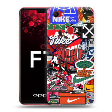 Пластиковый чехол на OPPO F7 с принтом Найк Nike яркий