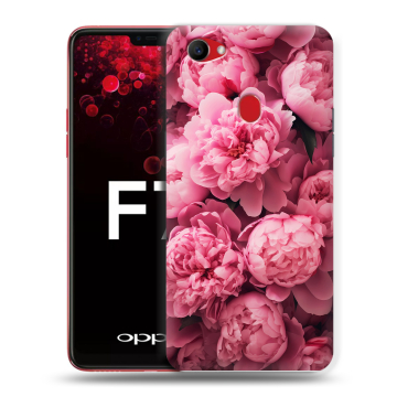 Пластиковый чехол на OPPO F7 с принтом цветы пионы