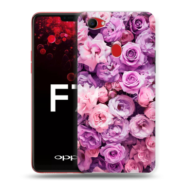Пластиковый чехол на OPPO F7 с принтом лавандовые розы