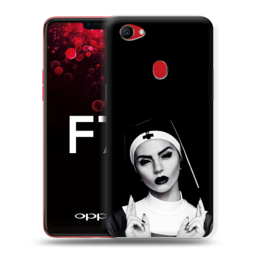 Пластиковый чехол на OPPO F7 с принтом монашка