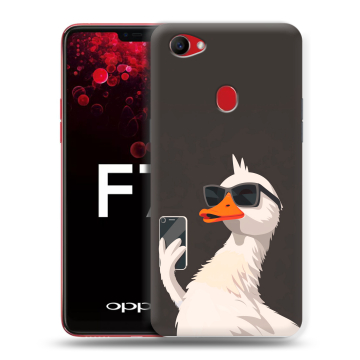 Пластиковый чехол на OPPO F7 с принтом утка в очках