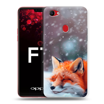 Пластиковый чехол на OPPO F7 с принтом лиса