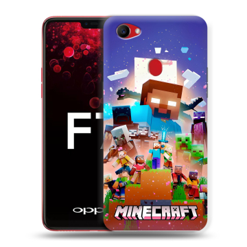 Пластиковый чехол на OPPO F7 с принтом Майнкрафт Minecraft