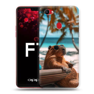 Пластиковый чехол на OPPO F7 с принтом Капибара Пластиковый чехол на OPPO F7 с принтом Капибара